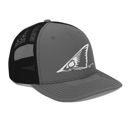 White Redfish Tail Embroidered Trucker Cap for Outdoor Style - Adjustable Comfort and Classic Fit